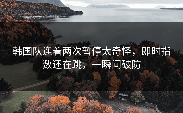 韩国队连着两次暂停太奇怪，即时指数还在跳，一瞬间破防