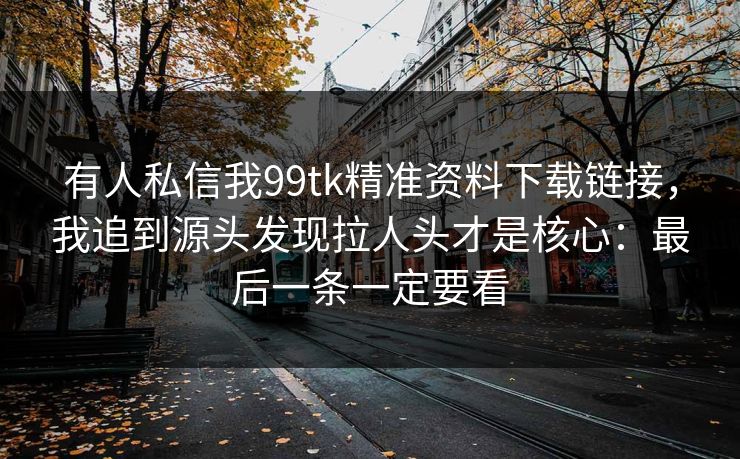 有人私信我99tk精准资料下载链接，我追到源头发现拉人头才是核心：最后一条一定要看
