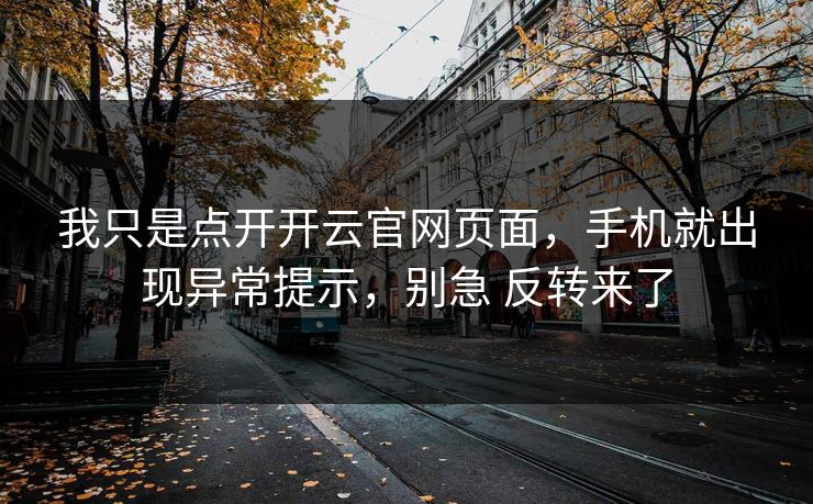 我只是点开开云官网页面，手机就出现异常提示，别急 反转来了
